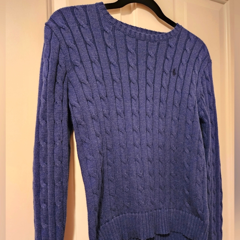 NWOT Polo Ralph Lauren Blue Cableknit Sweater